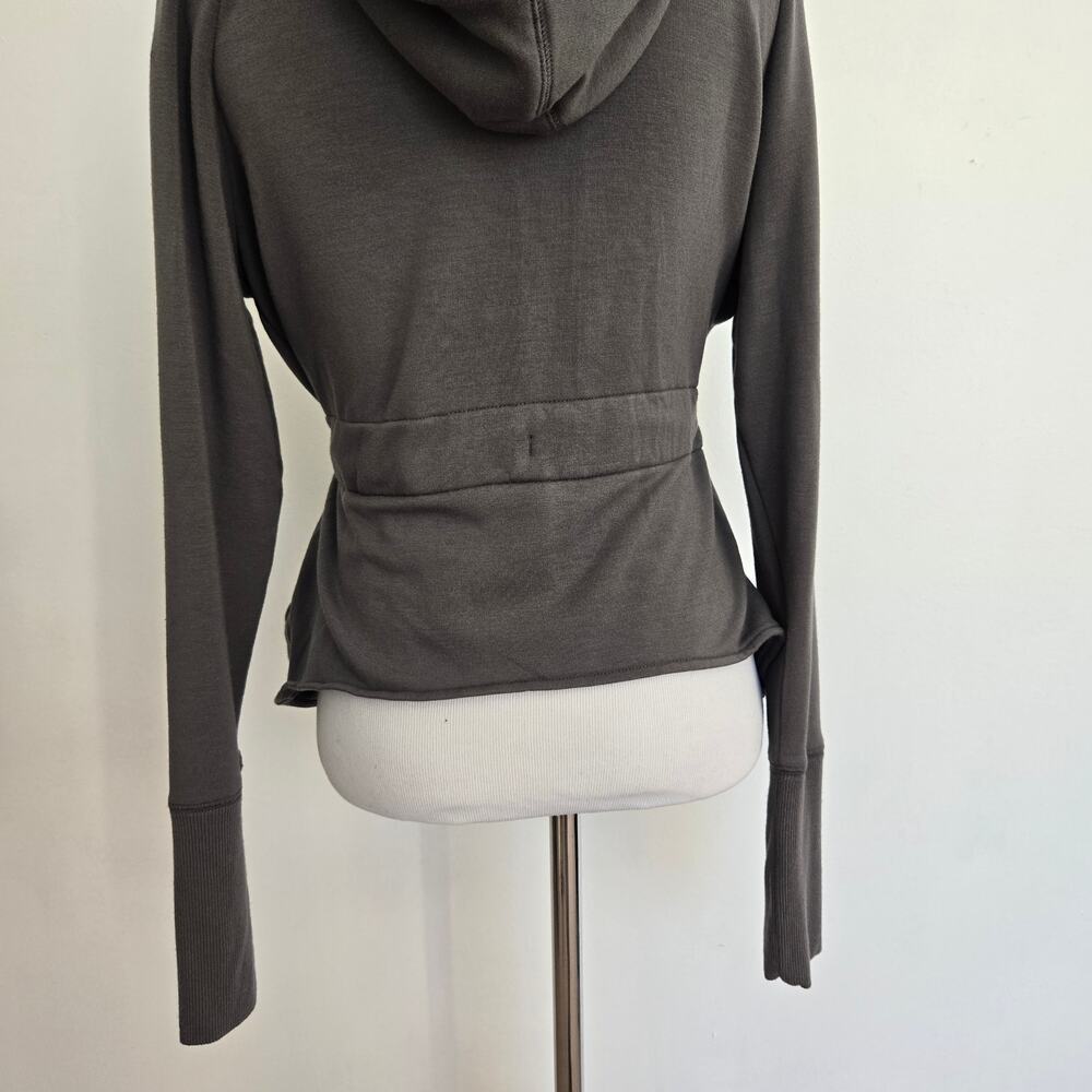 Athleta Clarity Cinch Open Cardigan Modal Gray Soft Sweatshirt Women Small - Picture 10 of 14